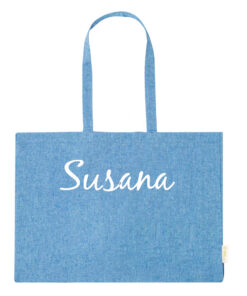 Bolso de Algodón Reciclado Bonillo 13 Bolso Bonillo azul texto