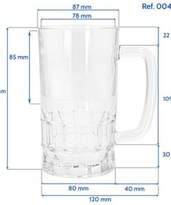 Jarra de Cerveza Personalizada 3 jarra de cerveza para sublimacion de cristal esmerilado medidas