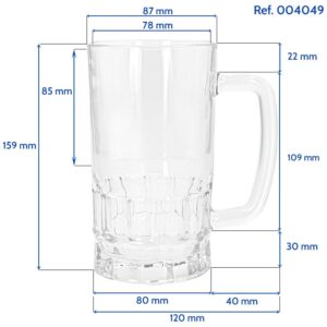 jarra de cerveza para sublimacion de cristal esmerilado medidas