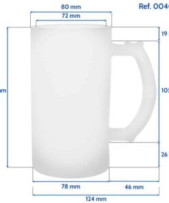 Jarra personalizada de Cerveza Esmerilada 3 jarra de cerveza para sublimacion de cristal medidas