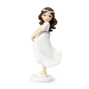 Figura para tarta de comunión Niña Sujetando Vestido