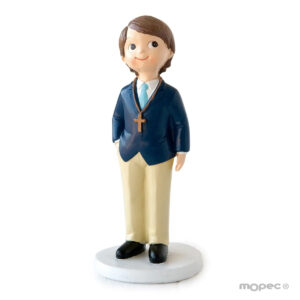 Figura para tarta de comunión  Niño con Americana + Rosario