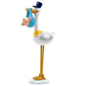 Figura para tarta de bautizo Bebe Cigüeña