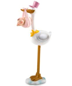 Figura para tarta de bautizo Bebe Cigüeña 3 y769.3 1 Rosa