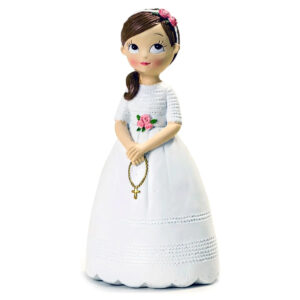 Figura para tarta de comunión Niña + Rosario Y858