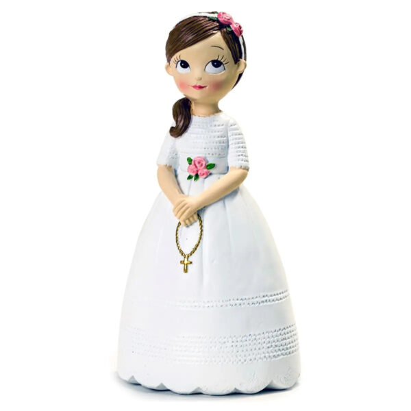 Figura para tarta de comunión Niña + Rosario Y858