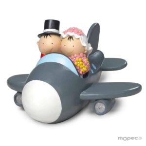 Figura para tarta de boda Hucha Avion