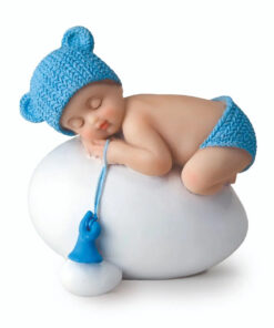 Figuras para tarta de bautizo Bebe sobre Huevo Y944 3 y944 Azul