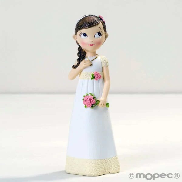 Figura para tarta de comunión Vestido Romántico