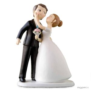 Figura para tarta de boda Novios Beso Y971