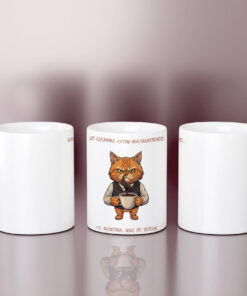 taza divertida gato malhumorado