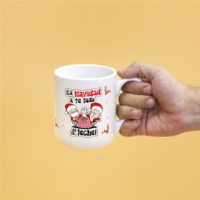 Taza de navidad es la leche