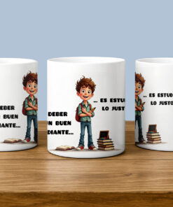 taza estudiante estudiar lo justo
