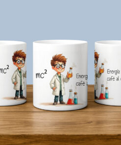 Taza  Divertida "Energía = Mucho café al cuadrado"