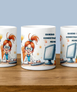 Taza  Divertida "Quiero estar conectada a tu mundo"
