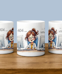 taza divertida error "Error 404, avisa a informática"